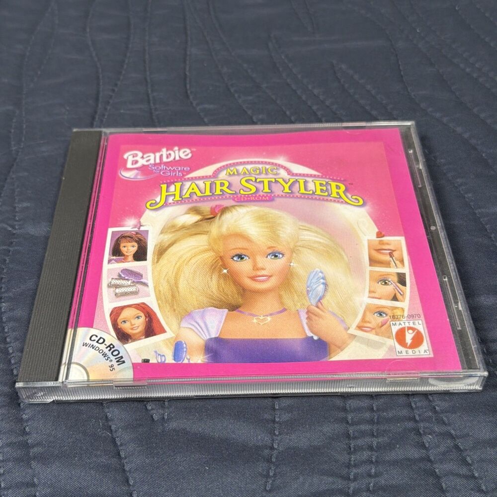 Barbie Magic Hair Styler CD-ROM PC Windows 95 Vintage 1997 Complete w/ Case